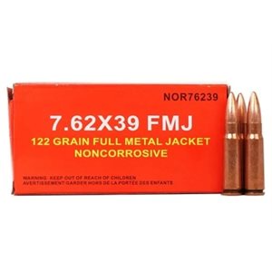 NORINCO 7.62X39 122GR FMJ BOX OF 20 ROUNDS