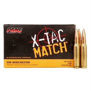 PMC X-TAC MATCH 308 WINCHESTER 168 GRAIN OTM