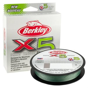 BERKLEY X5 BRAID TRESSE 15LB 165YD COLOR GREEN